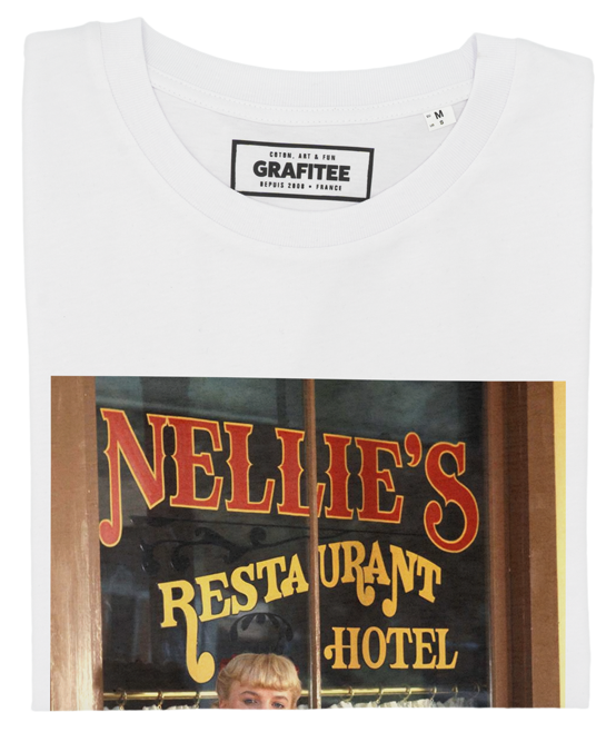 T-shirt unisex bianca con stampa vintage anni ’80