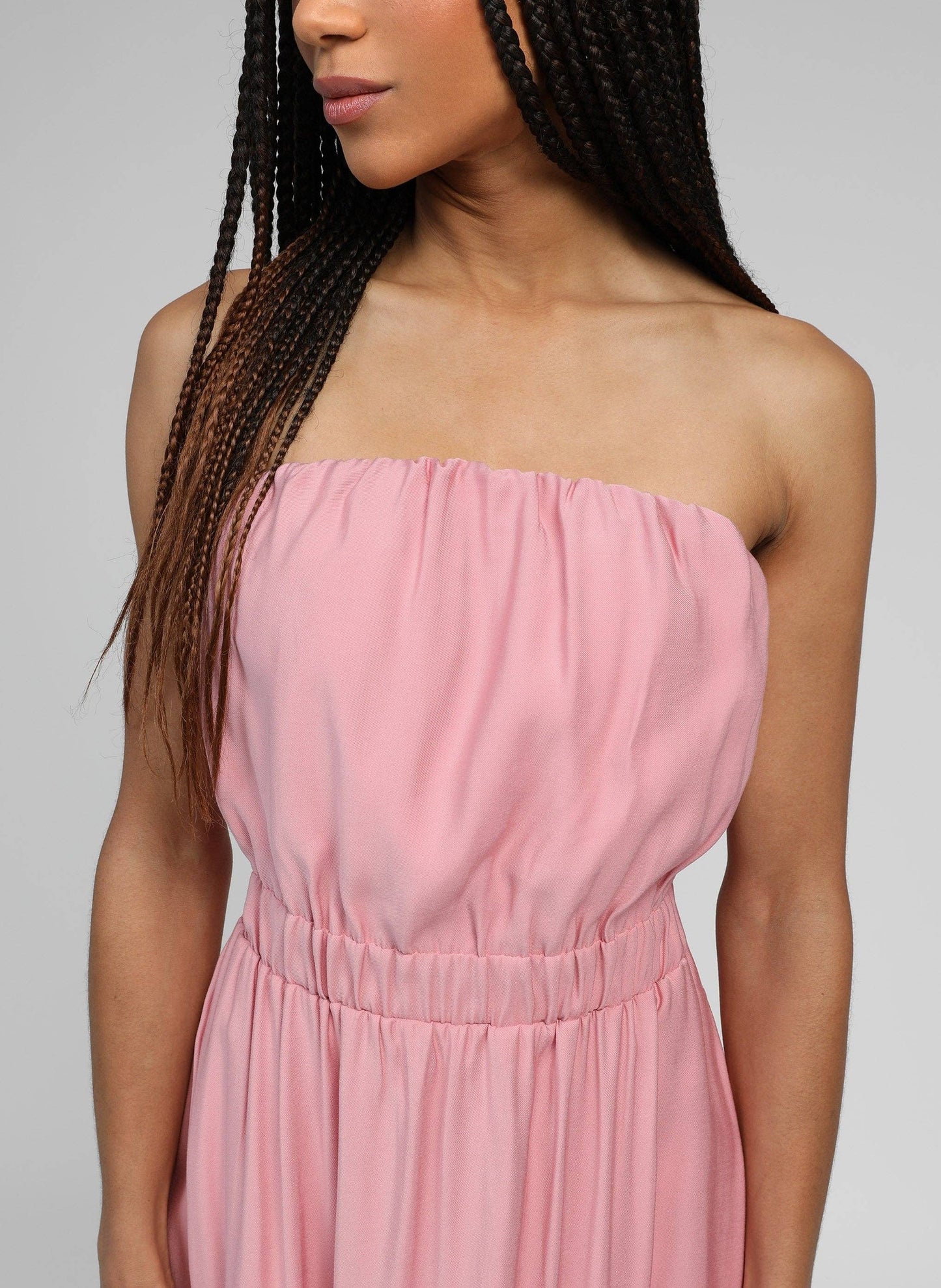 Abito bustier midi rosa Milika