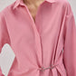 Camicia in popeline con accessori in metallo