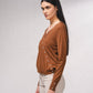 Maglione cache-cœur in maglia fine con perle