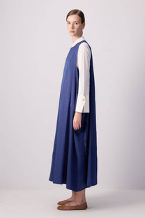 Abito maxi oversize a trapezio con coulisse laterale