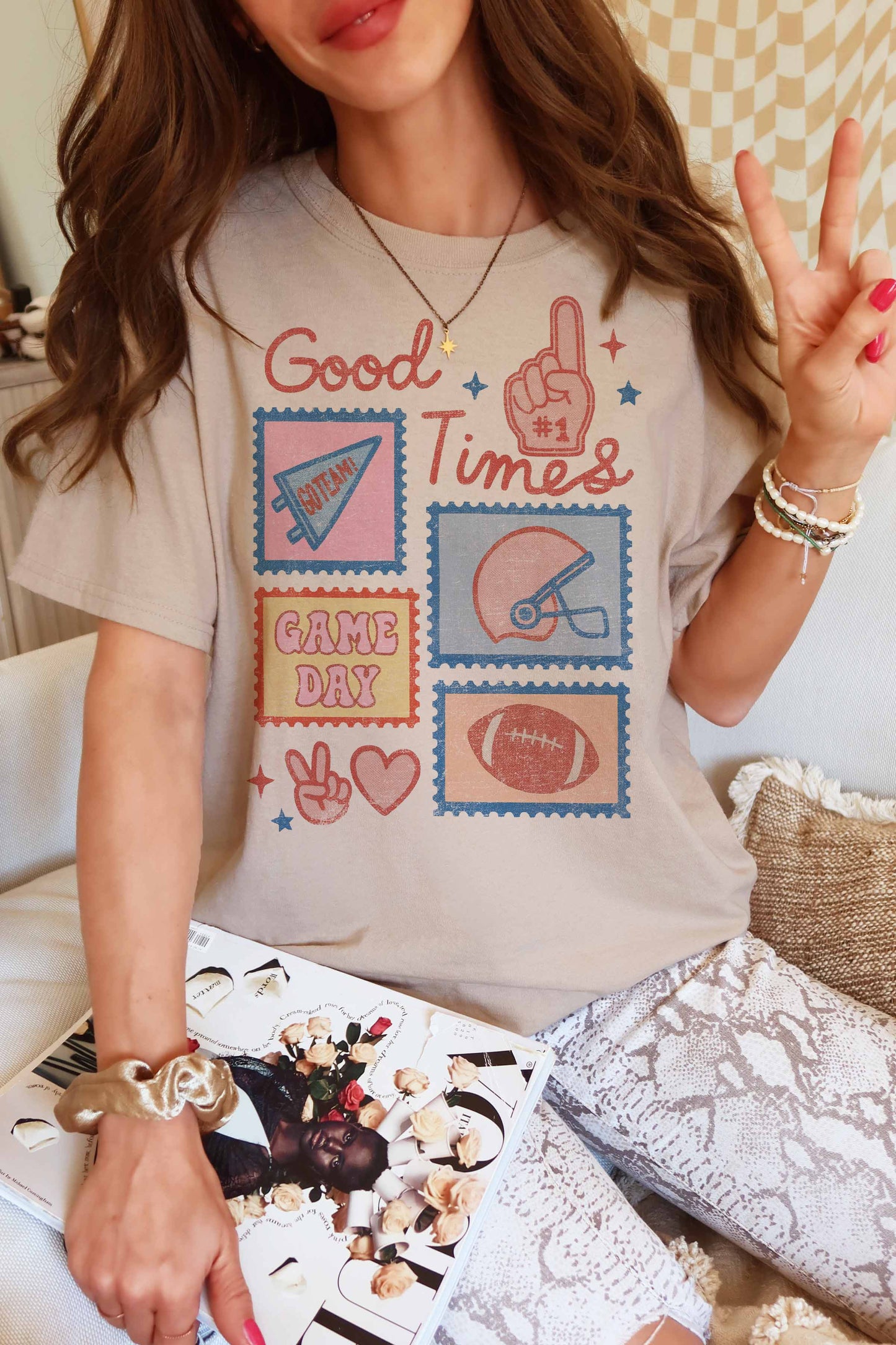 T-shirt oversize grafica Game Day