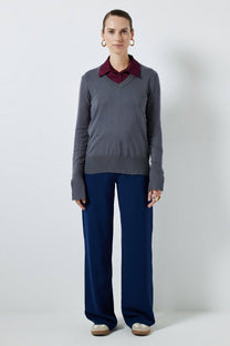Blusa basic in maglia a trama morbida