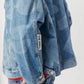 Giacca corta in denim con incisione laser