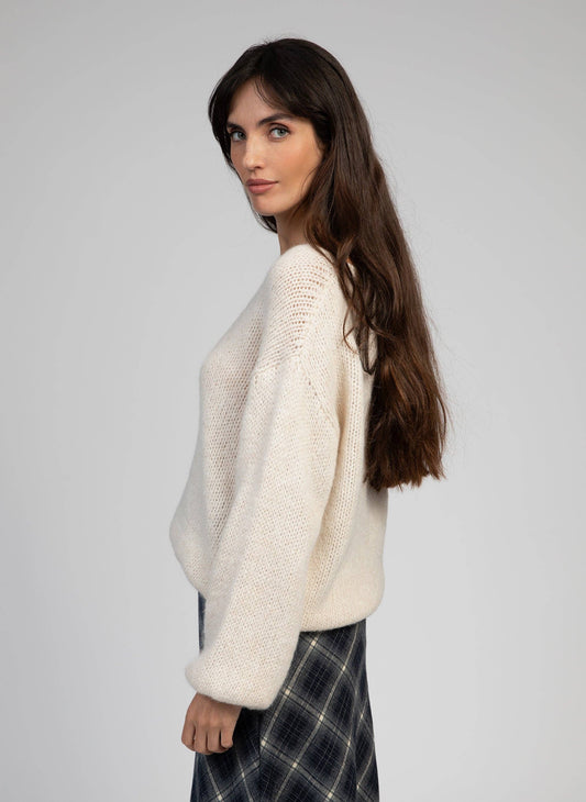 Maglione oversize in maglia spessa écru