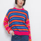 Maglione a righe multicolor in maglia