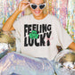 T-shirt oversize grafica "Feeling Lucky"