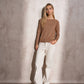 Maglione girocollo in lurex da donna