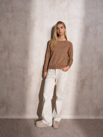 Maglione girocollo in lurex da donna