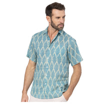 Camicia estiva a maniche corte in voile di cotone