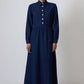 Abito camicia maxi in denim con tasche