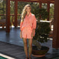 Blusa a righe con volant