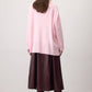 Maglione basic a collo alto in maglia rosa