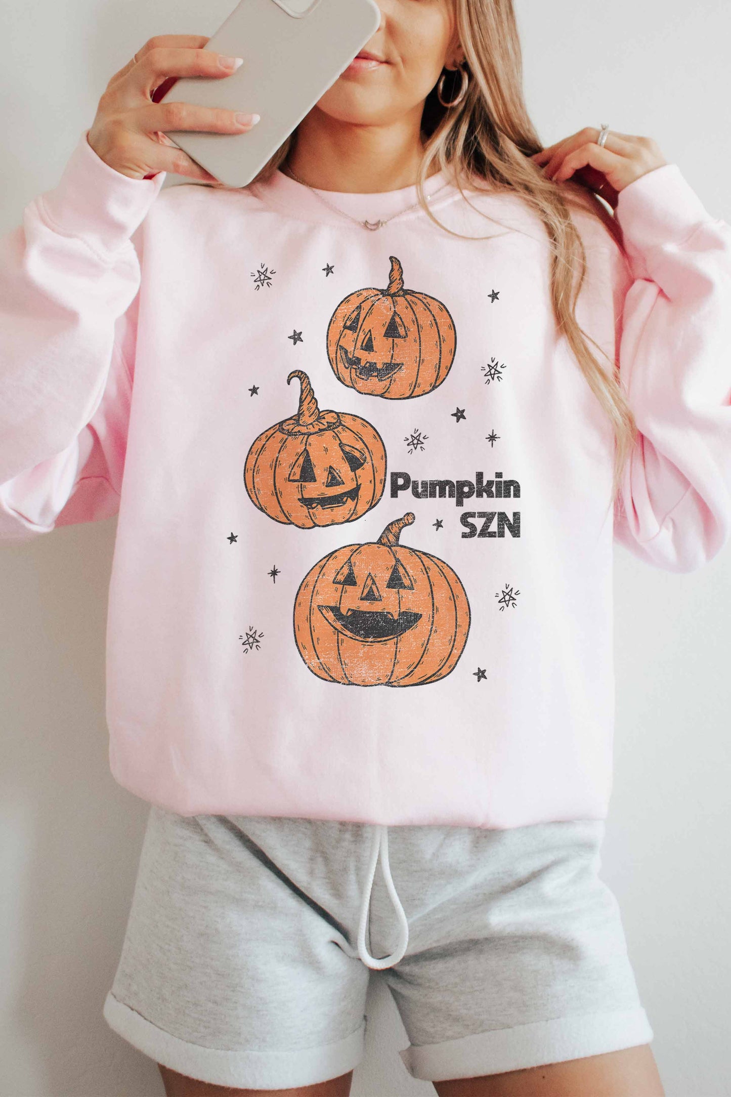 Felpa oversize con stampa zucche Halloween