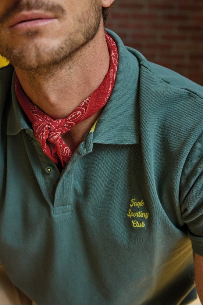 Polo Novak in cotone piqué verde quercia