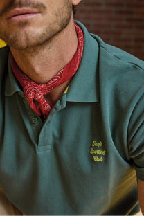 Polo Novak in cotone piqué verde quercia