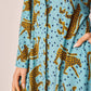 Abito chemisier lungo con stampa animalier