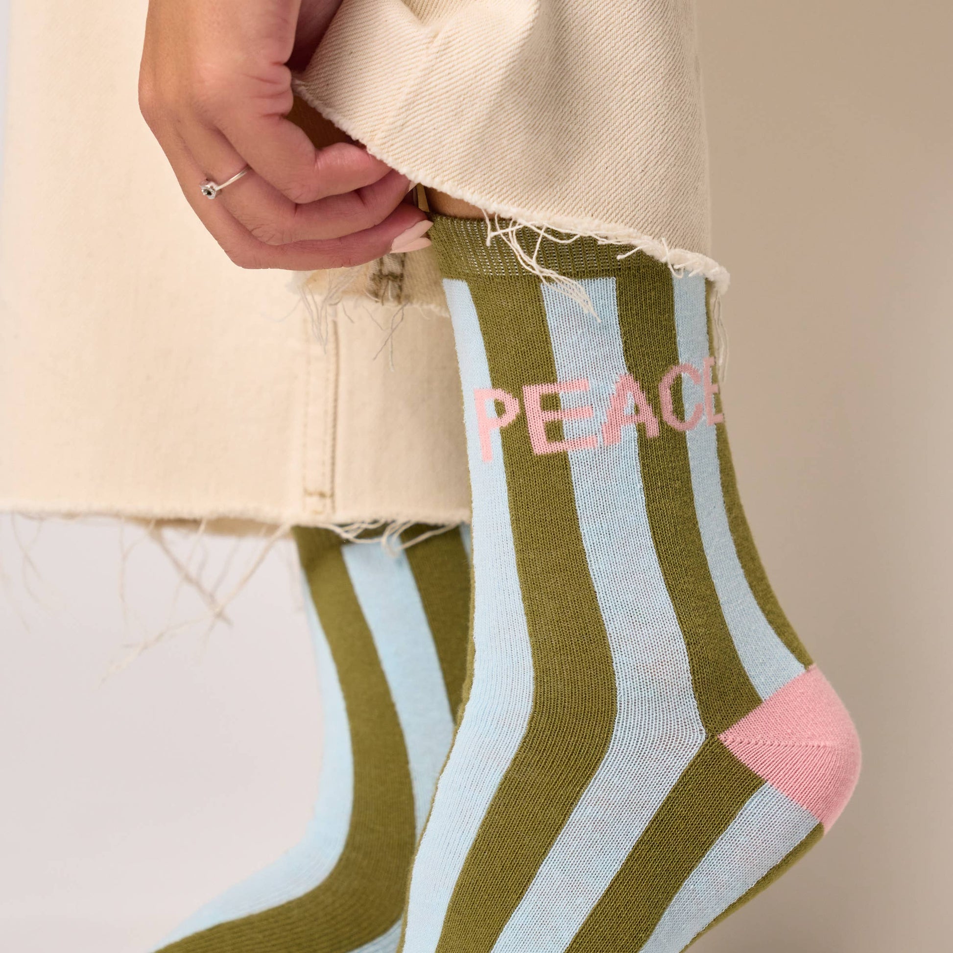 Calzini a righe in cotone pettinato Peace