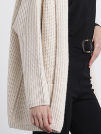 Cardigan in maglia beige oversize