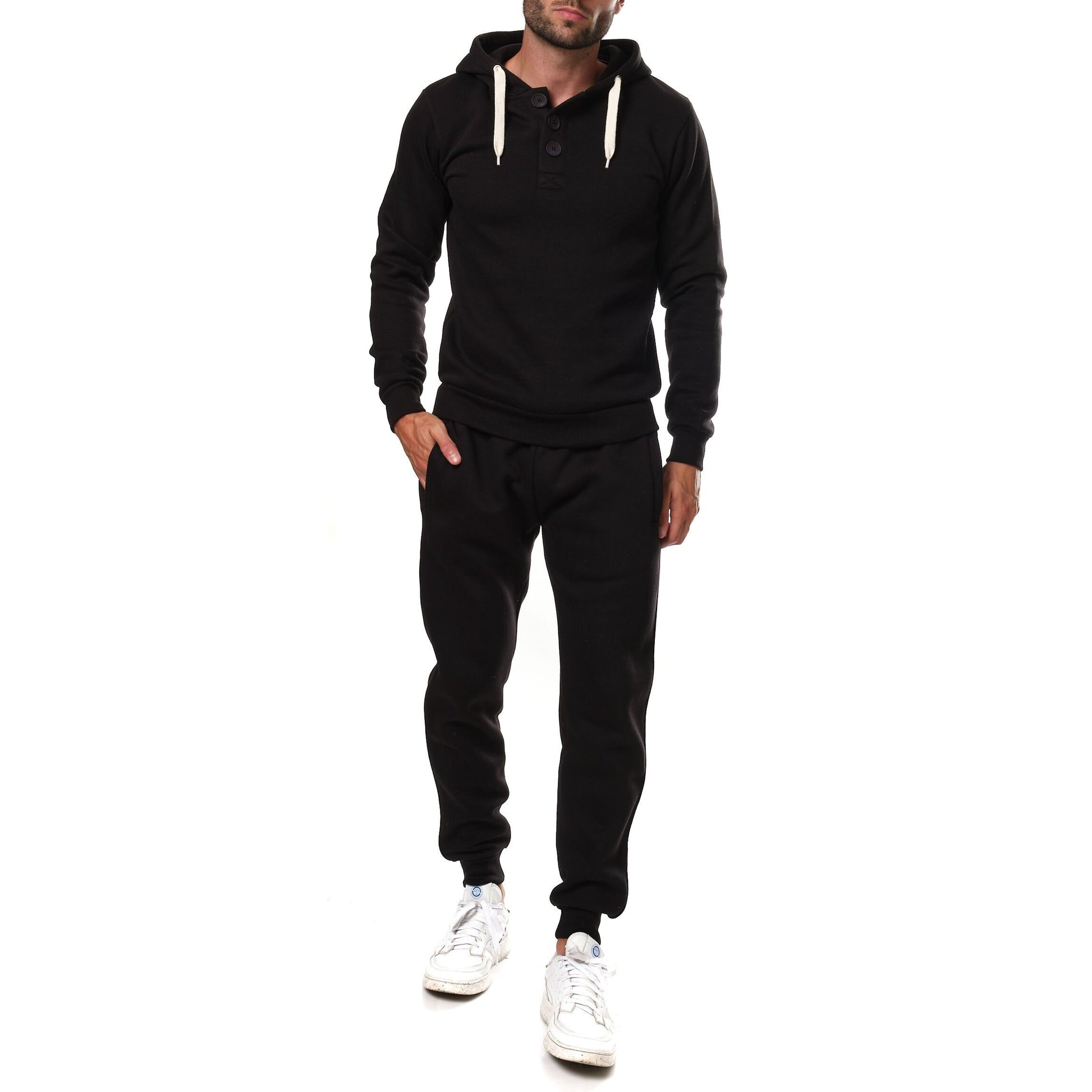 Pantaloni jogger in pile neri Nico