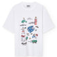 T-shirt Oversize Bianca con Stampa Costa da Morte