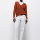 Maglione in maglia strutturata con scollo a V