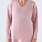 Maglione a coste con scollo a V