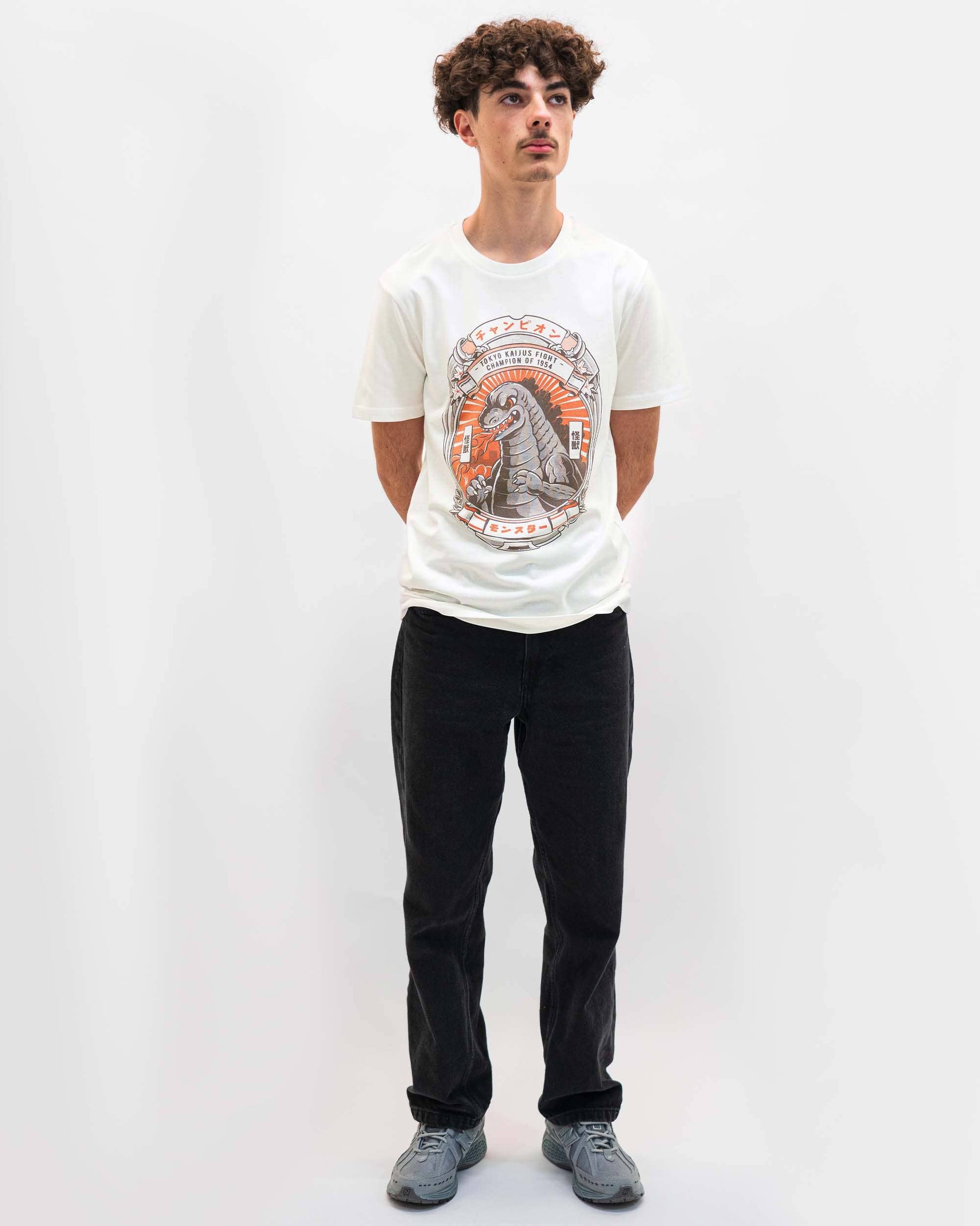 T-shirt Kaiju Fighter con stampa mostro giapponese