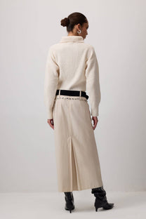 Cardigan a maglia con colletto ampio e zip