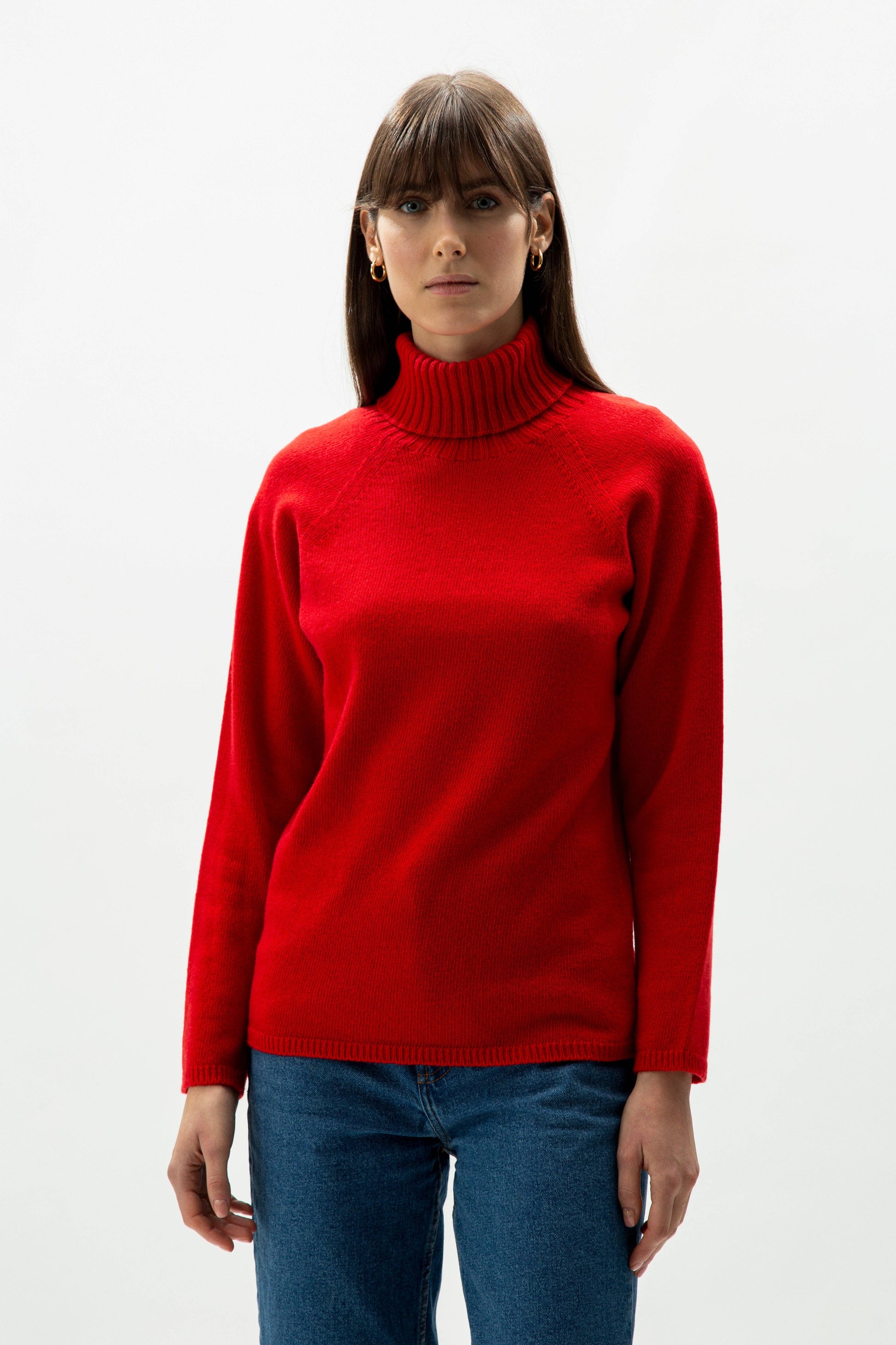 Maglione dolcevita in misto cashmere senza cuciture