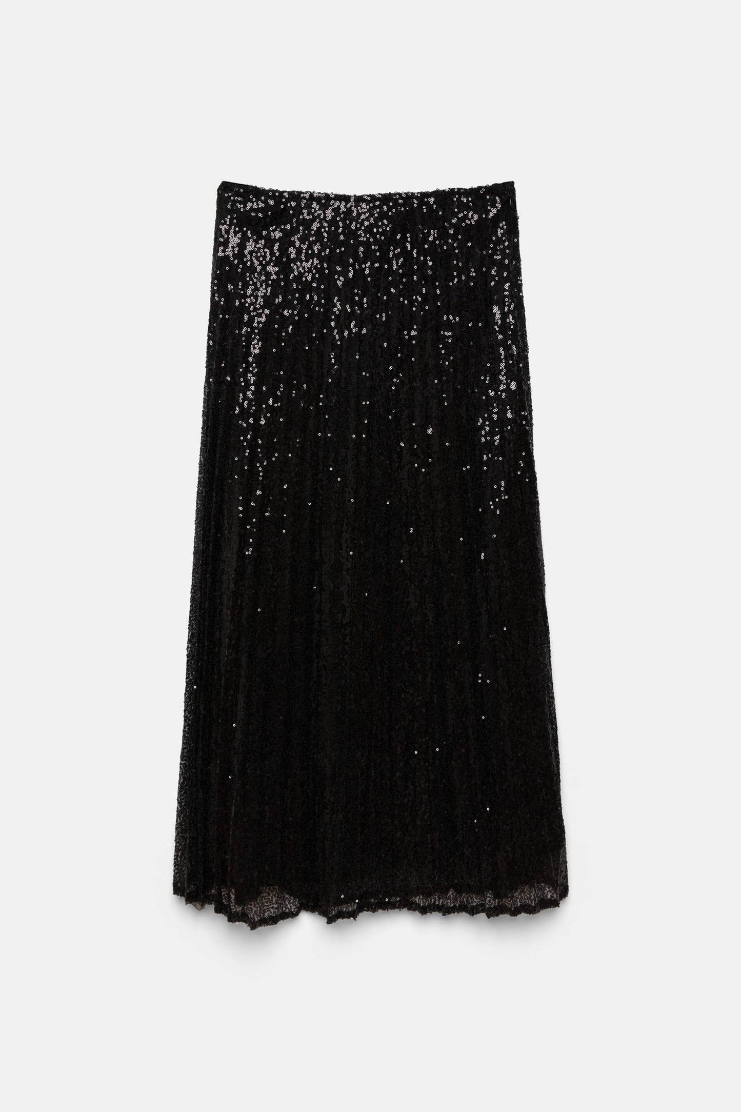 Gonna midi con paillettes nera