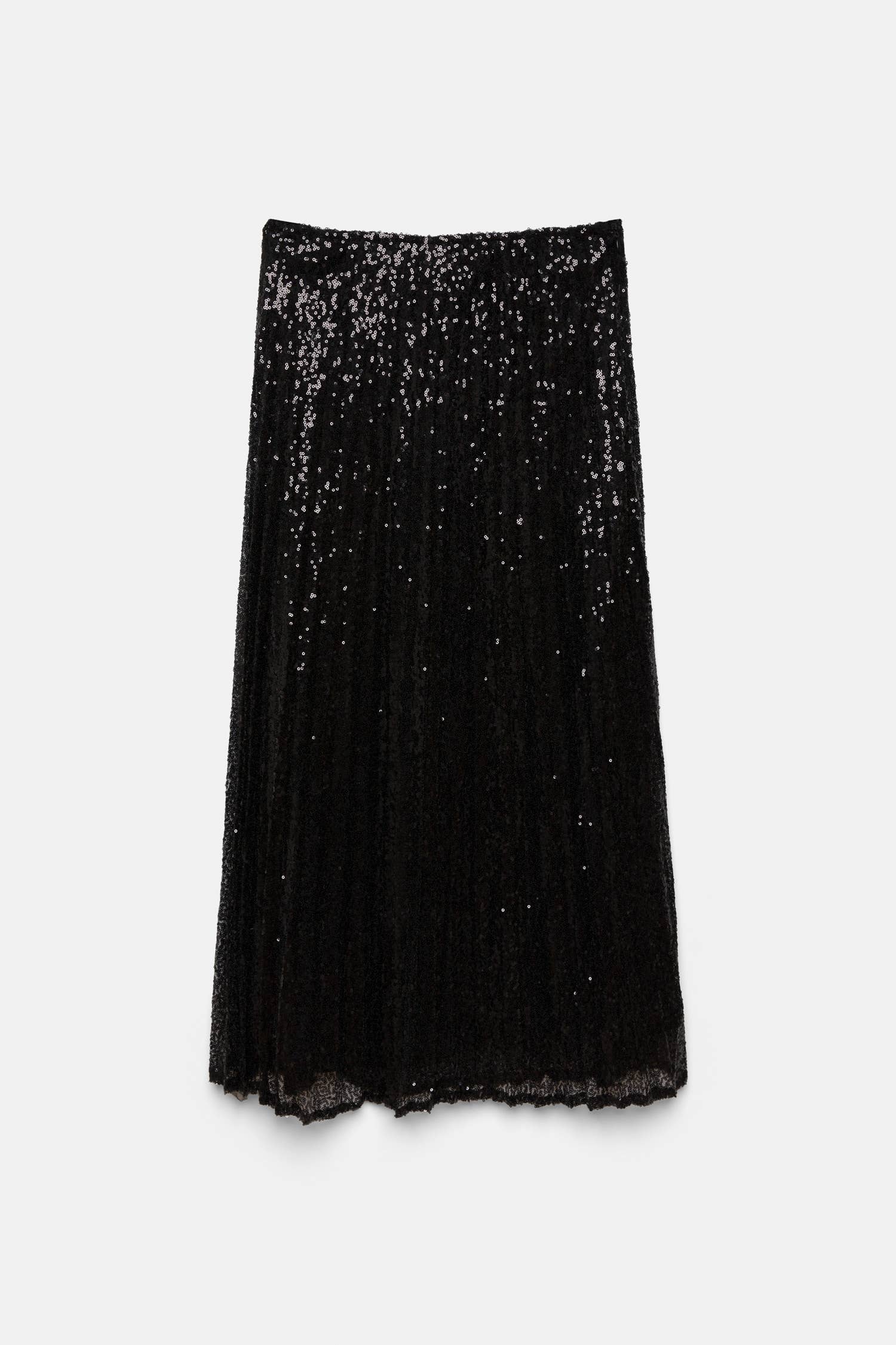 Gonna midi con paillettes nera