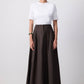 Gonna maxi a vita alta a trapezio con pince sartoriali
