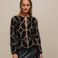 Giacca jacquard con zip e tasche decorative