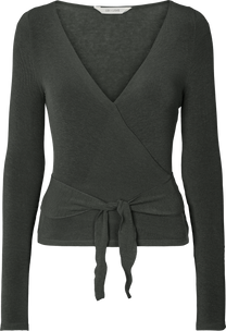 Top avvolgente in lana Anne color Beluga