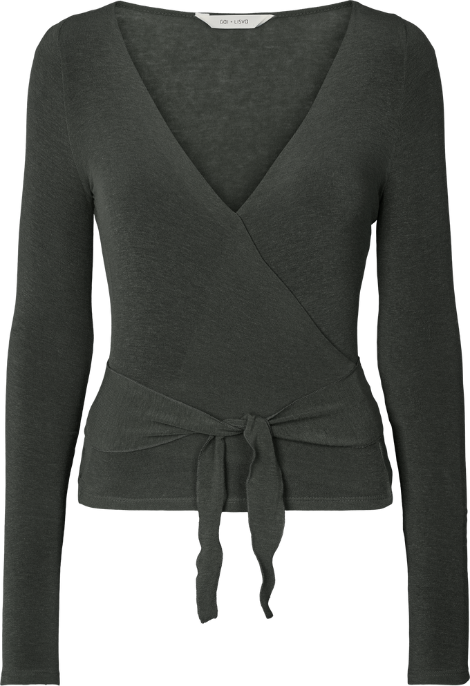 Top avvolgente in lana Anne color Beluga