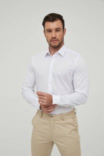 Camicia bianca slim fit con colletto classico