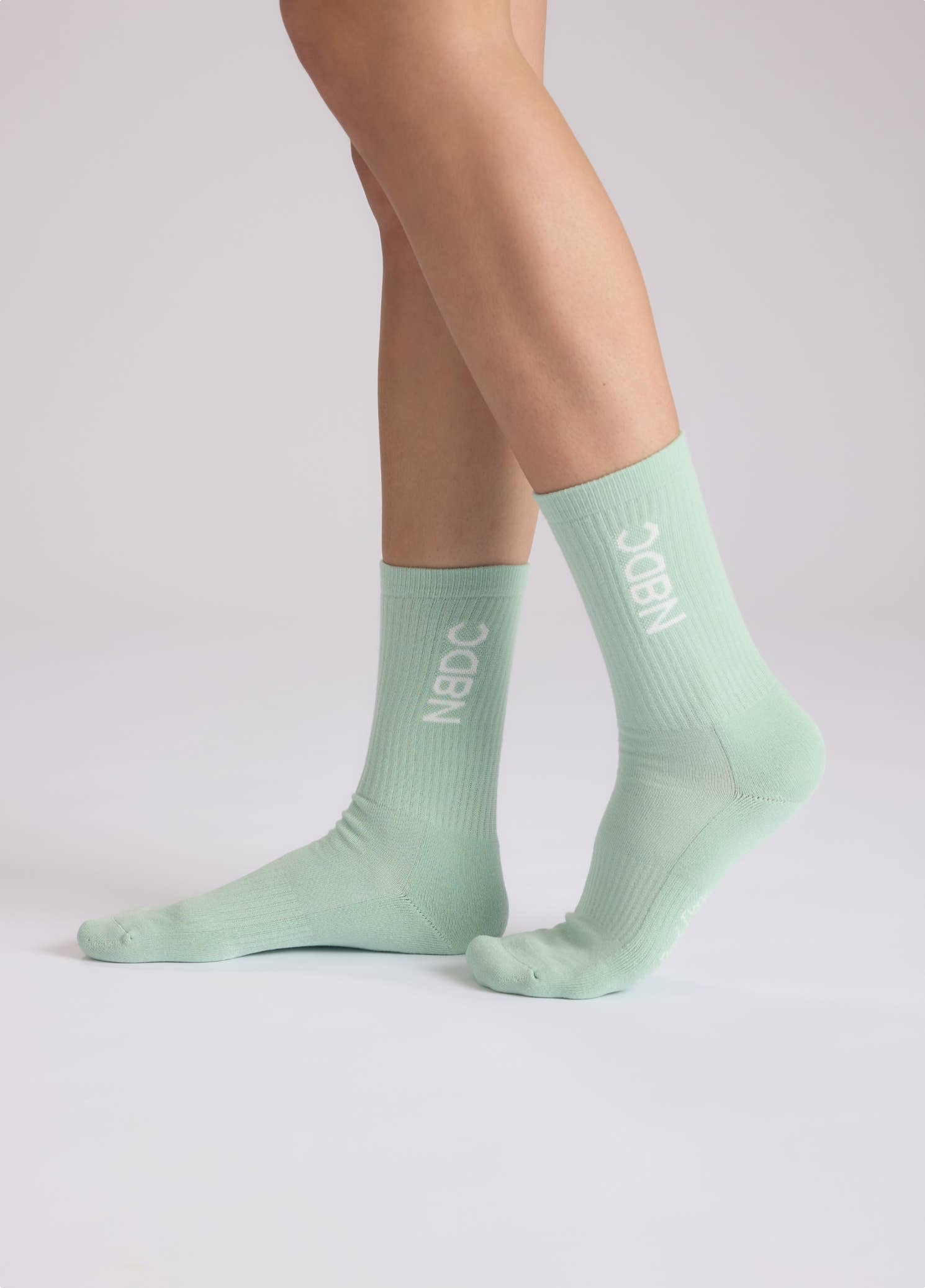 Calzini verde menta in cotone biologico con logo