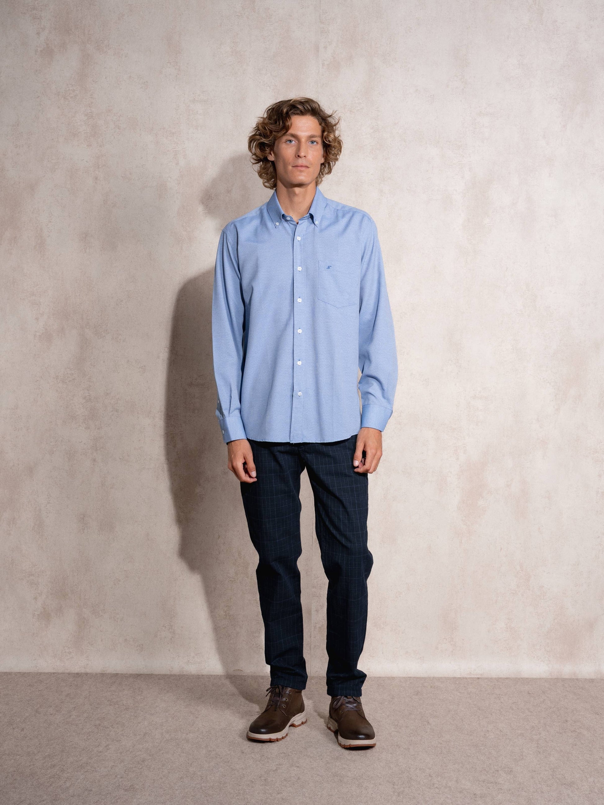 Camicia Oxford uomo in cotone misto
