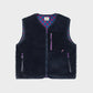 Gilet sherpa donna con zip blu navy