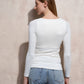 Maglia aderente a manica lunga con scollo quadrato