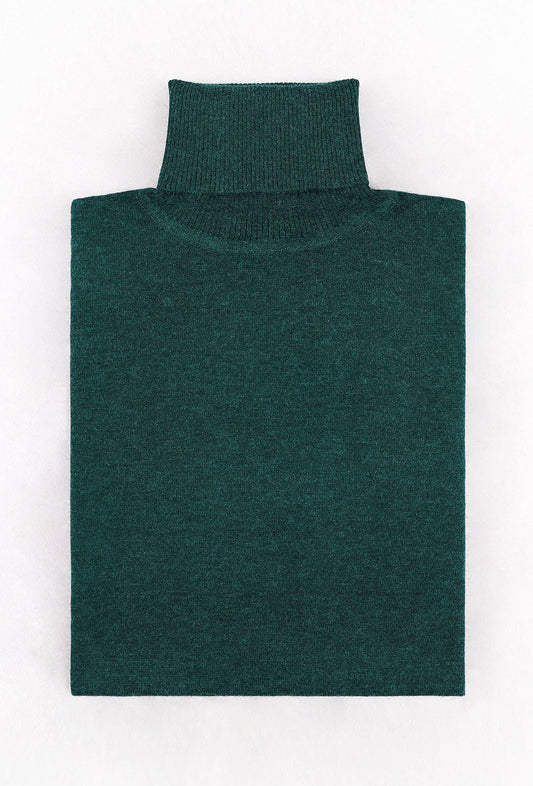 Maglione dolcevita effetto cashmere verde taglie curvy