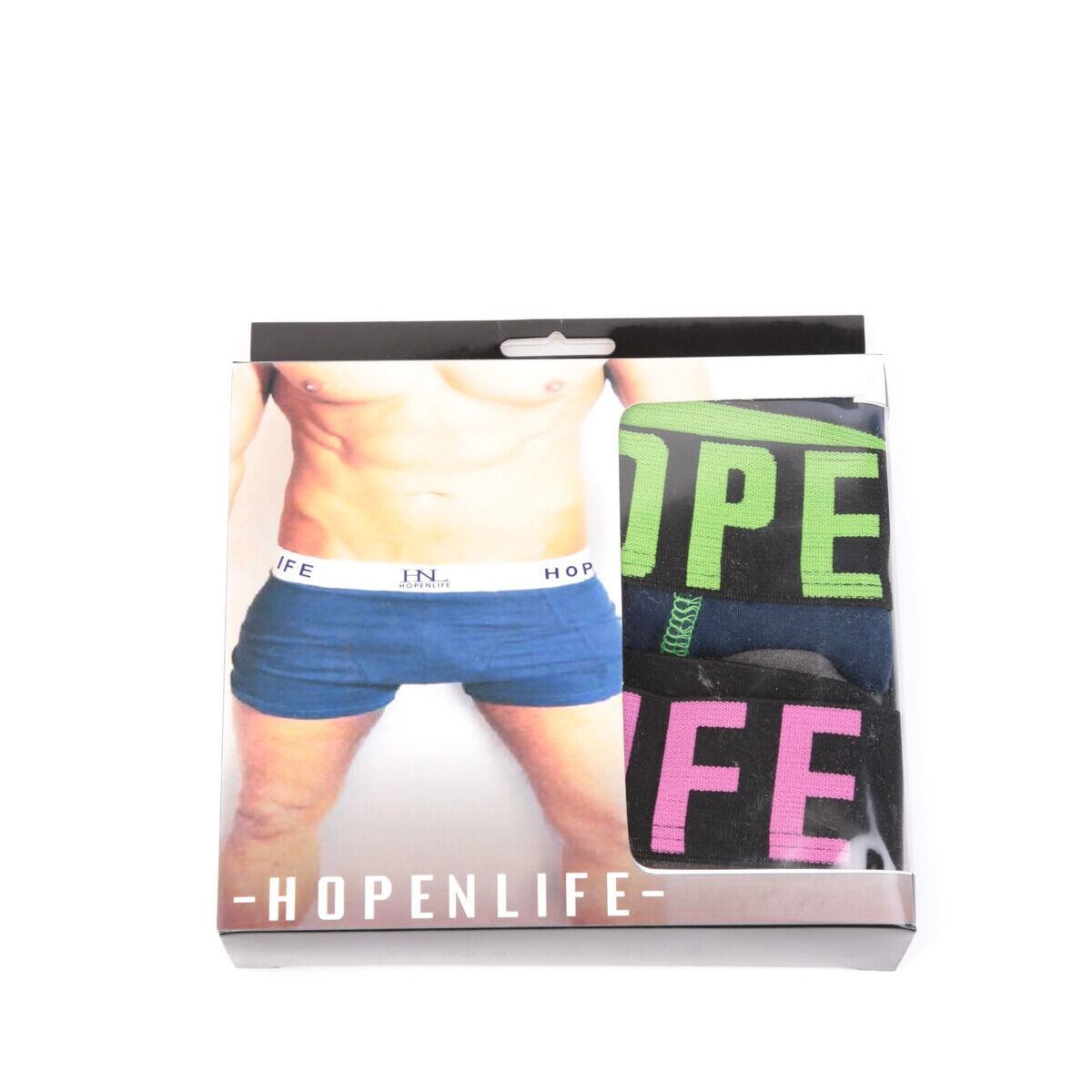 Boxer uomo Hopenlife in cotone con elastico logo (pack assortito)