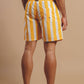 Costume da bagno uomo a righe giallo dorato in SEAQUAL® Yarn