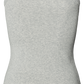 Top a coste Alberte in cotone biologico grigio chiaro melange