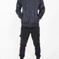Giacca a vento uomo blu navy con cappuccio