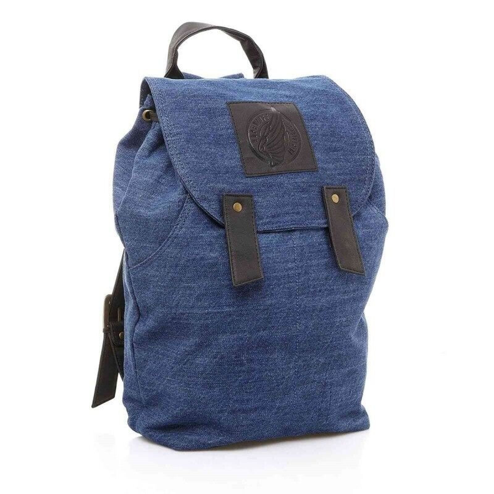 Zaino uomo in cotone azzurro chiaro