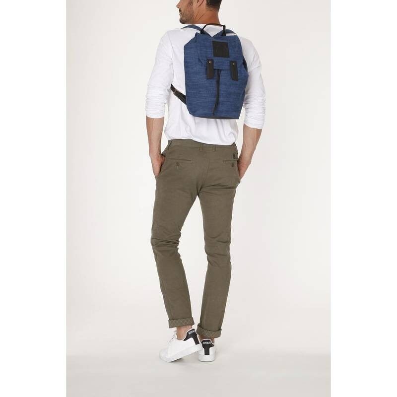 Zaino uomo in cotone azzurro chiaro