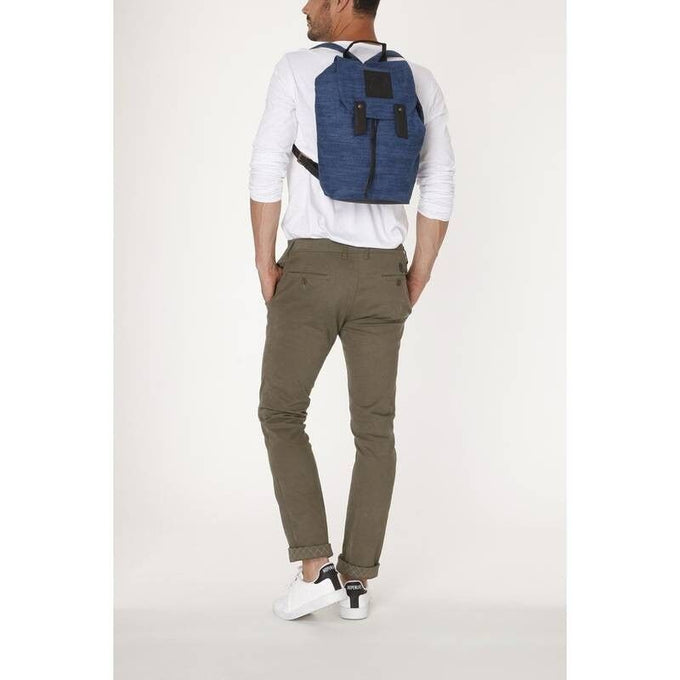 Zaino uomo in cotone azzurro chiaro
