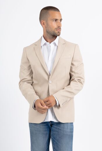 Blazer slim fit da uomo beige Nobara